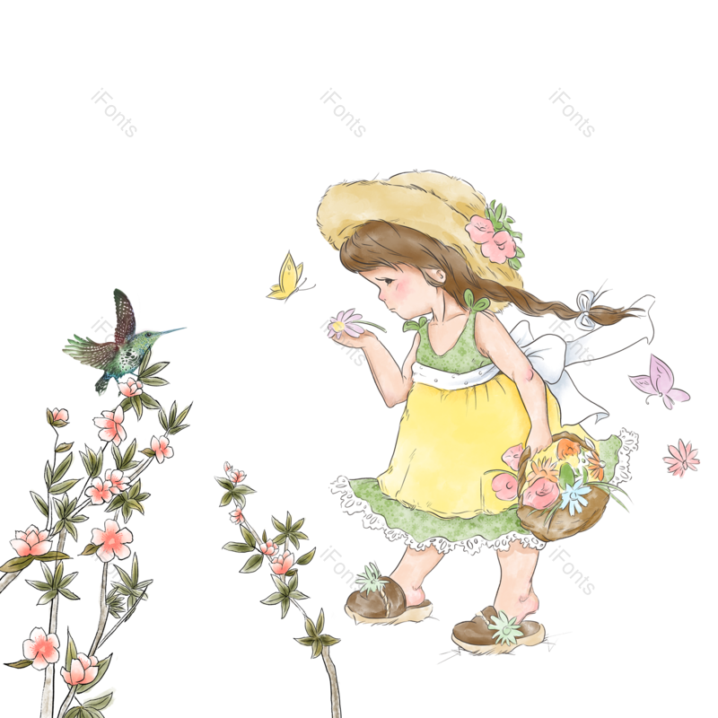 唯美图片,蝴蝶元素,鲜花PNG,小鸟免抠素材